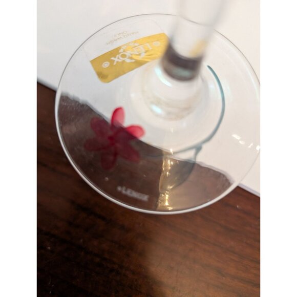 Lenox Tulip Floral Spirit  Floral Wine Glass Set Of 3 Yellow Pink Blue Flowers - Picture 7 of 7